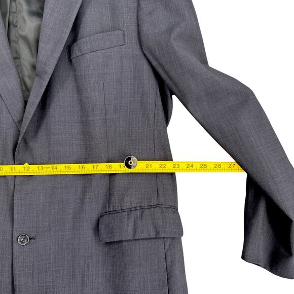 Jos‎ A Bank Blue 2 Button Notched Lapel Wool Classic Blazer Jacket Size 46L - Picture 8 of 11